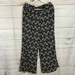 Chloe Oliver Black & White Elastic Waist Pants Size Medium
